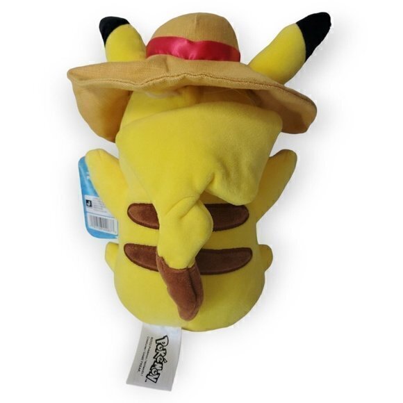 Pokemon 8” Pikachu Summer Hat With PokéBall‎ Plush Licensed Authentic 2022 - Picture 2 of 2